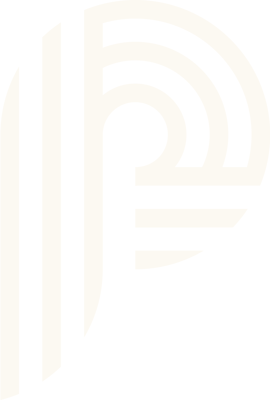 Stylized letter P with curved lines.